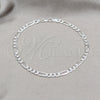 Sterling Silver Basic Anklet, Figaro Design, Diamond Cutting Finish, Silver Finish, 03.431.0002.10 (120 Gauge, 06 MM Thickness, 10 Inches Length)