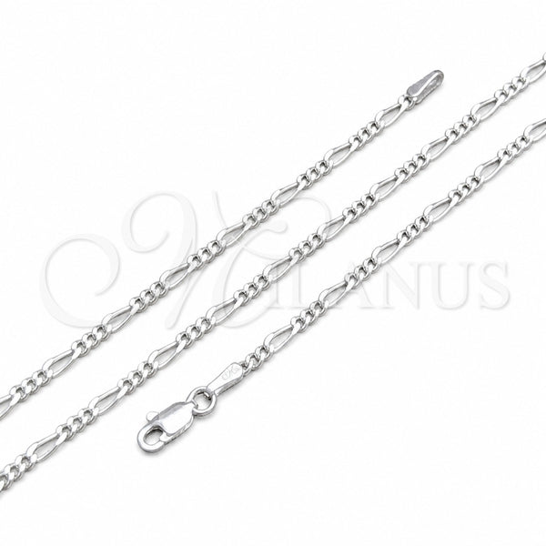 Sterling Silver Basic Anklet, Mariner Design, Polished, Silver Finish, 04.420.0030.26 (250 Gauge, 10 MM Thickness, 26 Inches Length)