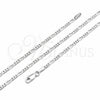 Sterling Silver Basic Anklet, Mariner Design, Polished, Silver Finish, 04.420.0030.26 (250 Gauge, 10 MM Thickness, 26 Inches Length)