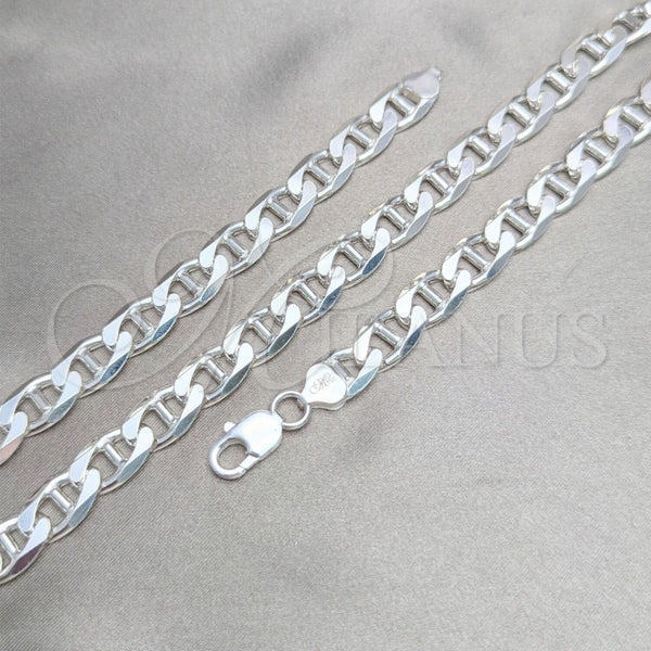 Sterling Silver Basic Bracelet, Mariner Design, Polished, Silver Finish, 03.420.0030.09