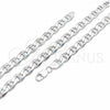 Sterling Silver Basic Bracelet, Mariner Design, Polished, Silver Finish, 03.420.0030.09 (250 Gauge, 10 MM Thickness, 9 Inches Length)