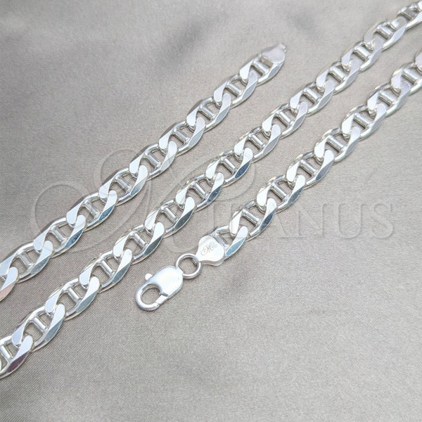 Sterling Silver Bracelet — Basic Bracelet Mariner Design Polished 03. Gauge 10 — main product view — SKU 159662 | Plata 925 brazalete — básico Bracelet Mariner diseño pulido 03. Gauge 10 — SKU 159662