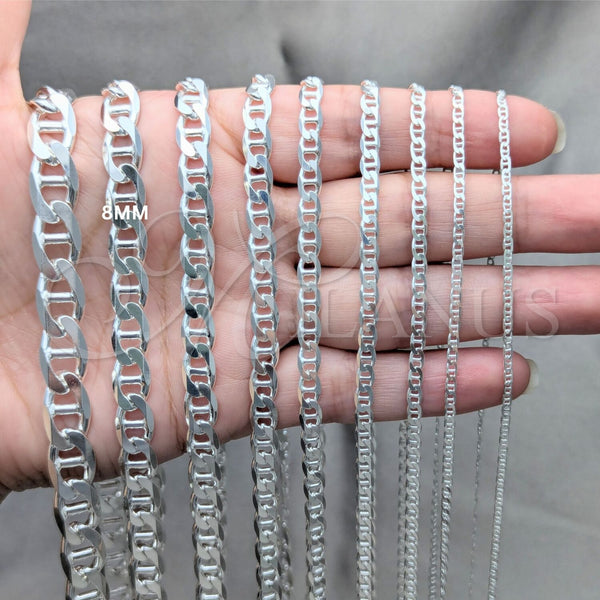 Sterling Silver Necklace — Basic Necklace Mariner Design Polished 04. Gauge 08 — alternate product view — SKU 159663 | Plata 925 collar — básico Necklace Mariner diseño pulido 04. Gauge 08 — SKU 159663