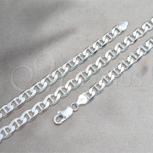 Sterling Silver Necklace — Basic Necklace Mariner Design Polished 04. Gauge 08 — main product view — SKU 159663 | Plata 925 collar — básico Necklace Mariner diseño pulido 04. Gauge 08 — SKU 159663
