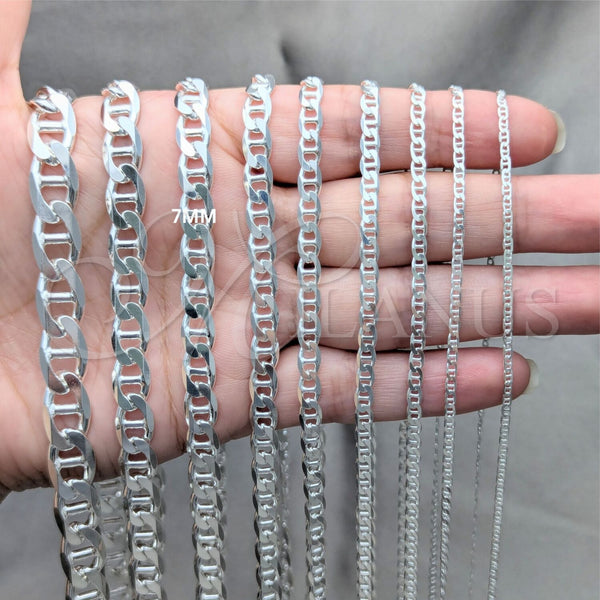 Sterling Silver Necklace — Basic Necklace Mariner Design Polished 04. Gauge 07 — alternate product view — SKU 159665 | Plata 925 collar — básico Necklace Mariner diseño pulido 04. Gauge 07 — SKU 159665