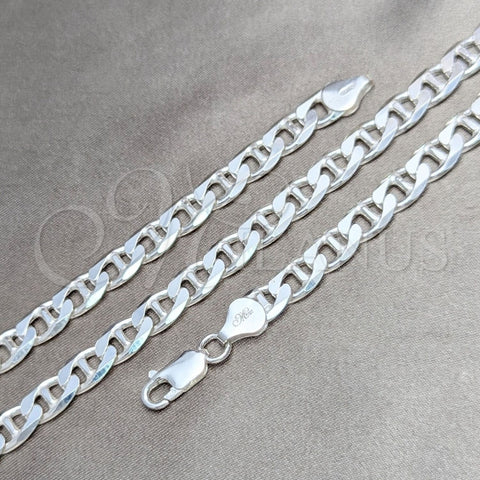 Sterling Silver Basic Necklace, Mariner Design, Polished, Silver Finish, 04.420.0018.22