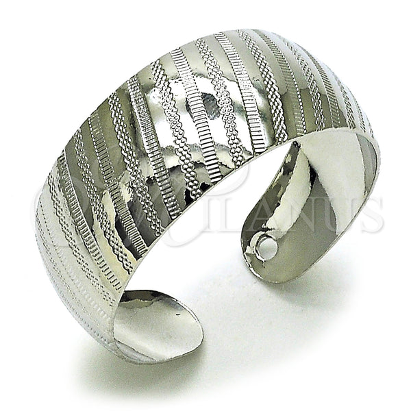 Rhodium Plated Individual Bangle, Polished, Rhodium Finish, 07.432.0001.1 (18 MM Thickness, One size fits all)