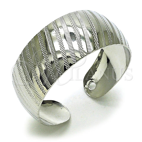 Rhodium Plated Individual Bangle, Polished, Rhodium Finish, 07.432.0001.1 (18 MM Thickness, One size fits all)