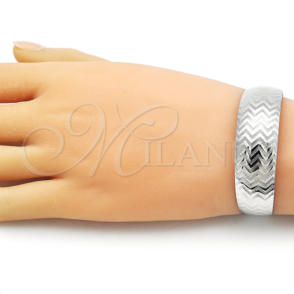 White Gold Filled Jewelry — Individual Bangle Polished 07. Thickness One size fits — alternate product view — SKU 159672 | Oro Laminado Blanco joyería — Individual Bangle pulido 07. Thickness One size fits — SKU 159672