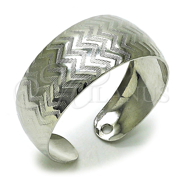 Rhodium Plated Individual Bangle, Polished, Rhodium Finish, 07.432.0002.1 (Thickness, One size fits all)