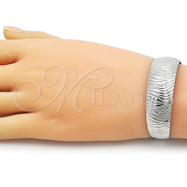 White Gold Filled Jewelry — Individual Bangle Polished 07. Thickness One size fits — alternate product view — SKU 159674 | Oro Laminado Blanco joyería — Individual Bangle pulido 07. Thickness One size fits — SKU 159674