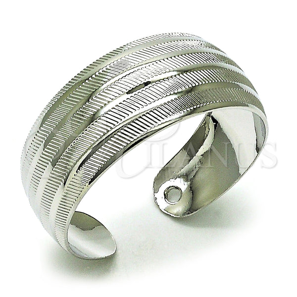 Rhodium Plated Individual Bangle, Polished, Rhodium Finish, 07.432.0004.1 (Thickness, One size fits all)