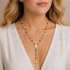 Oro Laminado Medium Rosary, Gold Filled Style Heart and Guadalupe Design, with Multicolor Crystal, Polished, Golden Finish, 09.326.0007.18