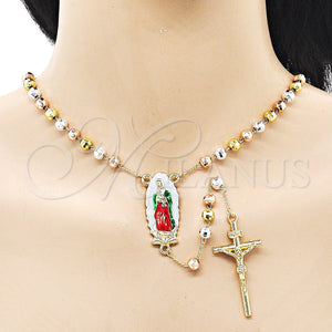 Gold Filled Jewelry — Medium Rosary Guadalupe and Crucifix Design Diamond Cutting — alternate product view — SKU 159684 | Oro Laminado joyería — Medium Rosary Guadalupe and Crucifix diseño Diamond Cutting — SKU 159684
