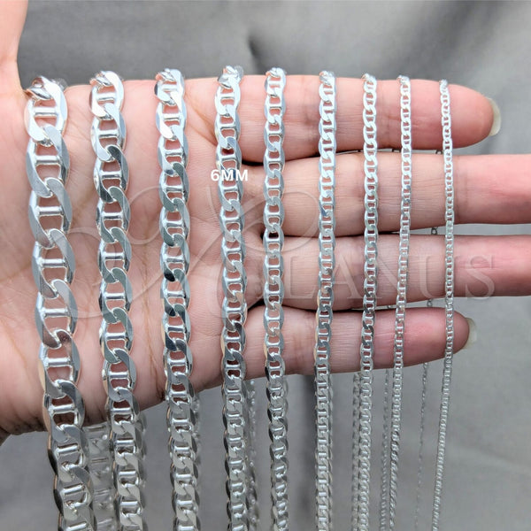 Sterling Silver Bracelet — Basic Bracelet Mariner Design Polished 04. 06 MM — alternate product view — SKU 159698 | Plata 925 brazalete — básico Bracelet Mariner diseño pulido 04. 06 MM — SKU 159698