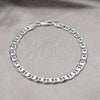 Sterling Silver Basic Bracelet, Mariner Design, Polished, Silver Finish, 04.420.0019.08 (150 Gauge, 06 MM Thickness, 8 Inches Length)