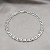Sterling Silver Basic Bracelet, Mariner Design, Polished, Silver Finish, 04.420.0019.08 (150 Gauge, 06 MM Thickness, 8 Inches Length)