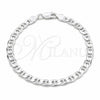 Sterling Silver Basic Bracelet, Mariner Design, Polished, Silver Finish, 04.420.0019.08 (150 Gauge, 06 MM Thickness, 8 Inches Length)