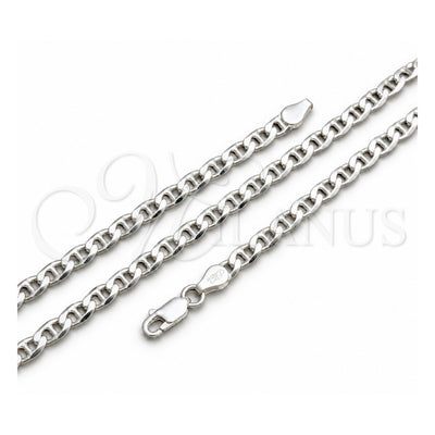 Sterling Silver Basic Necklace, Mariner Design, Polished, Silver Finish, 04.420.0020.22 (120 Gauge, 05 MM Thickness, 22 Inches Length)