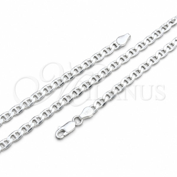 Sterling Silver Basic Necklace, Mariner Design, Polished, Silver Finish, 04.420.0020.22 (120 Gauge, 05 MM Thickness, 22 Inches Length)