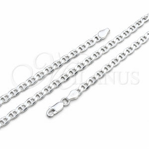 Sterling Silver Basic Necklace, Mariner Design, Polished, Silver Finish, 04.420.0020.22 (120 Gauge, 05 MM Thickness, 22 Inches Length)