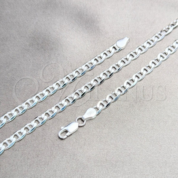 Sterling Silver Necklace — Basic Necklace Mariner Design Polished 04. Gauge 05 — main product view — SKU 159701 | Plata 925 collar — básico Necklace Mariner diseño pulido 04. Gauge 05 — SKU 159701