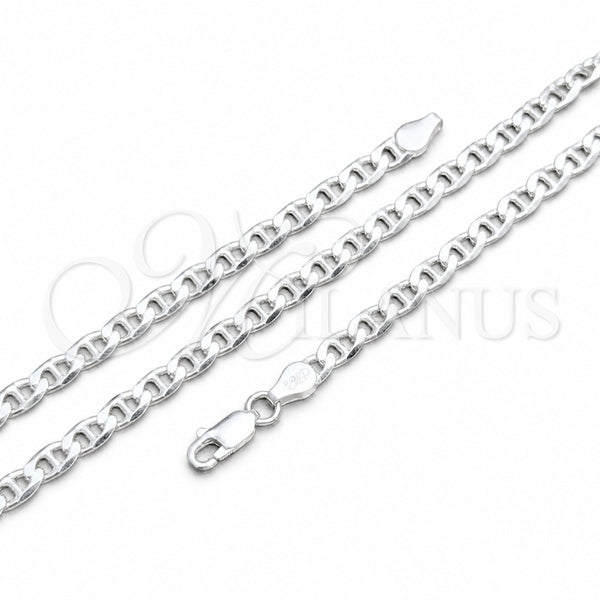 Sterling Silver Basic Necklace, Mariner Design, Polished, Silver Finish, 04.420.0020.22 (120 Gauge, 05 MM Thickness, 22 Inches Length)