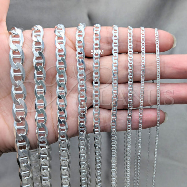 Sterling Silver Necklace — Basic Necklace Mariner Design Polished 04. Gauge 05 — alternate product view — SKU 159702 | Plata 925 collar — básico Necklace Mariner diseño pulido 04. Gauge 05 — SKU 159702