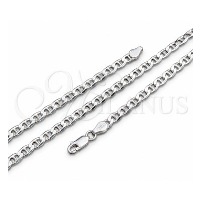 Sterling Silver Basic Necklace, Mariner Design, Polished, Silver Finish, 04.420.0020.20 (120 Gauge, 05 MM Thickness, 20 Inches Length)