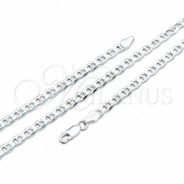 Sterling Silver Basic Necklace, Mariner Design, Polished, Silver Finish, 04.420.0020.20 (120 Gauge, 05 MM Thickness, 20 Inches Length)