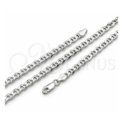 Sterling Silver Basic Necklace, Mariner Design, Polished, Silver Finish, 04.420.0020.18 (120 Gauge, 05 MM Thickness, 18 Inches Length)