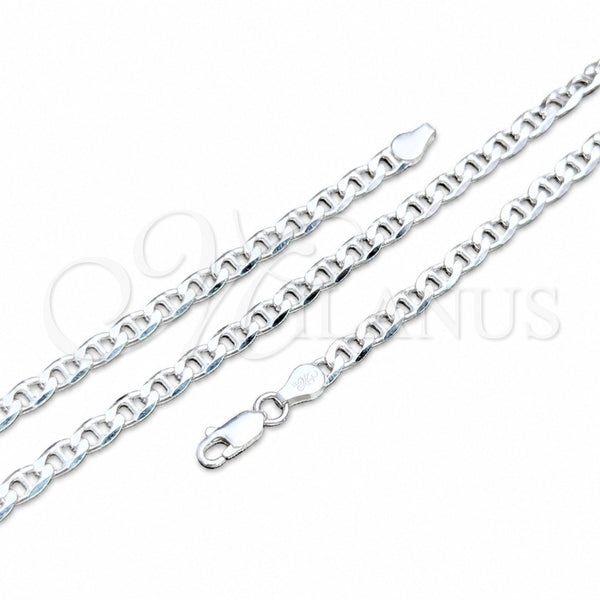Sterling Silver Basic Necklace, Mariner Design, Polished, Silver Finish, 04.420.0020.18 (120 Gauge, 05 MM Thickness, 18 Inches Length)