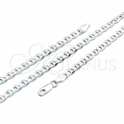 Sterling Silver Basic Anklet, Mariner Design, Polished, Silver Finish, 04.420.0020.10 (120 Gauge, 05 MM for wholesale, main product view