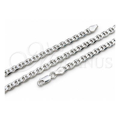 Sterling Silver Basic Necklace, Mariner Design, Polished, Silver Finish, 04.420.0021.16 (100 Gauge, 04 MM Thickness, 16 Inches Length)