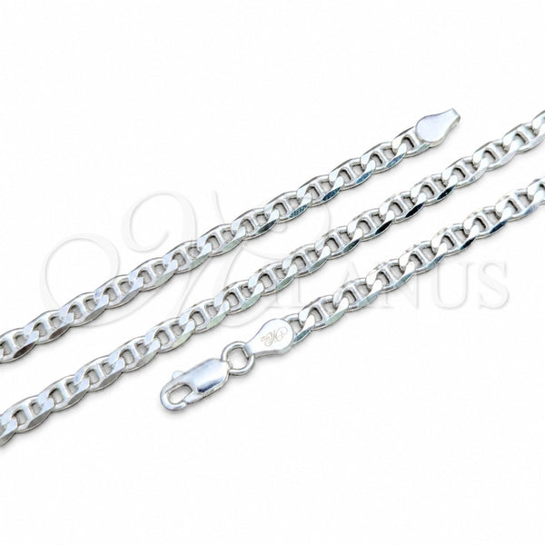 Sterling Silver Basic Necklace, Mariner Design, Polished, Silver Finish, 04.420.0021.16 (100 Gauge, 04 MM Thickness, 16 Inches Length)
