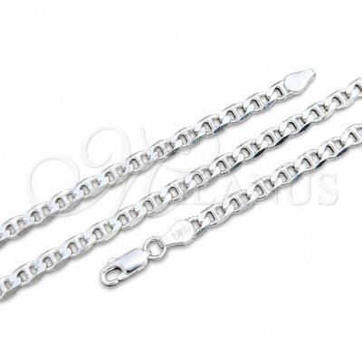 Sterling Silver Basic Anklet, Mariner Design, Polished, Silver Finish, 04.420.0021.10 (04 MM Thickness, 10 for wholesale, main product view