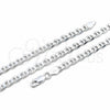 Sterling Silver Basic Anklet, Mariner Design, Polished, Silver Finish, 04.420.0021.10 (04 MM Thickness, 10 Inches Length)