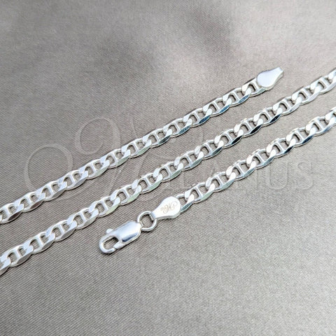 Sterling Silver Basic Bracelet, Mariner Design, Polished, Silver Finish, 04.420.0021.07