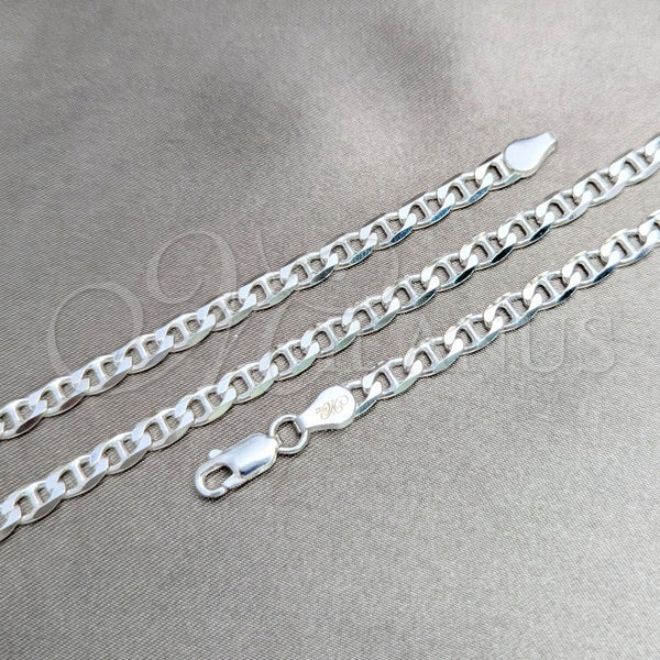 Sterling Silver Bracelet — Basic Bracelet Mariner Design Polished 04. Gauge 04 — main product view — SKU 159711 | Plata 925 brazalete — básico Bracelet Mariner diseño pulido 04. Gauge 04 — SKU 159711