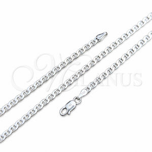 Sterling Silver Basic Necklace, Mariner Design, Polished, Silver Finish, 04.420.0022.18 (0.80 Gauge, 03 MM Thickness, 18 Inches Length)