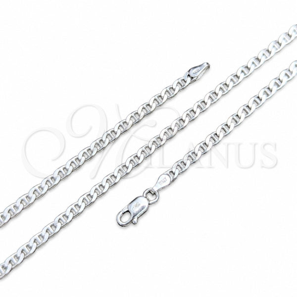 Sterling Silver Basic Necklace, Mariner Design, Polished, Silver Finish, 04.420.0022.18 (0.80 Gauge, 03 MM Thickness, 18 Inches Length)