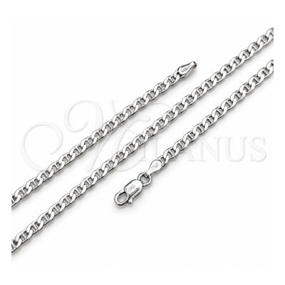 Sterling Silver Basic Necklace, Mariner Design, Polished, Silver Finish, 04.420.0022.16 (0.80 Gauge, 03 MM Thickness, 16 Inches Length)