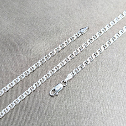 Sterling Silver Basic Necklace, Mariner Design, Polished, Silver Finish, 04.420.0022.16 (0.80 Gauge, 03 MM Thickness, 16 Inches Length)