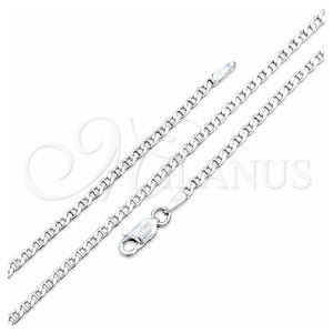 Sterling Silver Basic Necklace, Mariner Design, Polished, Silver Finish, 04.420.0023.16 (0.60 Gauge, Thickness, 16 Inches Length)
