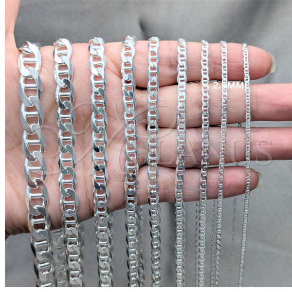 Sterling Silver Anklet — Basic Anklet Mariner Design Polished 04. 0.60 Gauge — alternate product view — SKU 159716 | Plata 925 tobillera — básico Anklet Mariner diseño pulido 04. 0.60 Gauge — SKU 159716