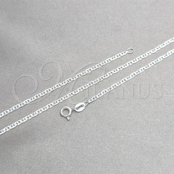 Sterling Silver Basic Necklace, Mariner Design, Polished, Silver Finish, 04.420.0024.16