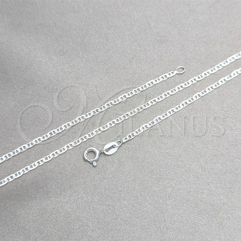 Sterling Silver Basic Necklace, Mariner Design, Polished, Silver Finish, 04.420.0024.16
