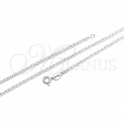 Sterling Silver Basic Necklace, Mariner Design, Polished, Silver Finish, 04.420.0024.16 (0.50 Gauge, 02 MM for wholesale, main product view