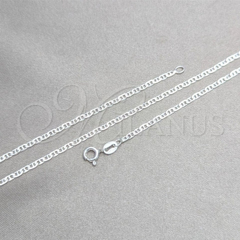 Sterling Silver Basic Necklace, Mariner Design, Polished, Silver Finish, 04.420.0024.16 (0.50 Gauge, 02 MM Thickness, 16 Inches Length)