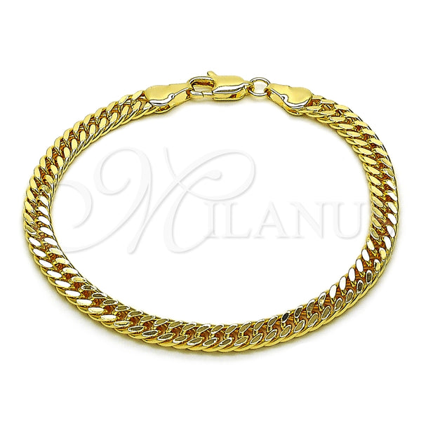Oro Laminado Basic Bracelet, Gold Filled Style Diamond Cutting Finish, Golden Finish, 04.213.0329.07